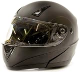 Adult Motorcycle Helmet Modular Flip Up Matte Black, Large