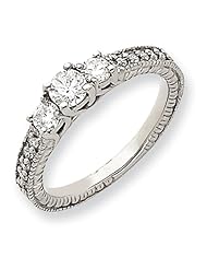 Ann Harrington Jewelry 14k White Gold 1/2 Ct Tw 3 Stone Diamond Ring