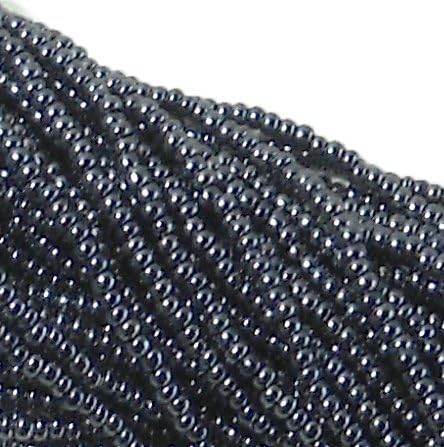 Czech 11/0 Glass Seed Beads (4)(6 String Hanks) Which Is 24 18 Strands Preciosa Jablonex (Opaque Gunmetal Luster)