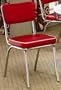 Set of 2 Retro Nostalgic Style Red Finish Dining Chairs