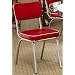 Set of 2 Retro Nostalgic Style Red Finish Dining Chairs