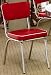 Set of 2 Retro Nostalgic Style Red Finish Dining Chairs