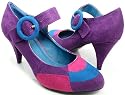 Purple Pink Teal Maryjane Pumps with Chunky Buckles