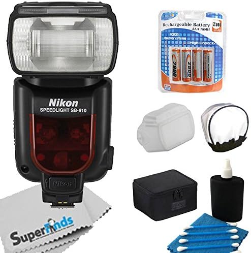 Nikon SB-910 AF Speedlight Flash for Nikon Digital SLR DSLR Cameras DSLR (Import Model) + Flash Accessory Kit