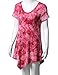 Doublju Women Short Sleeve Scoop Neck All Over Tie-dye Tunic Top