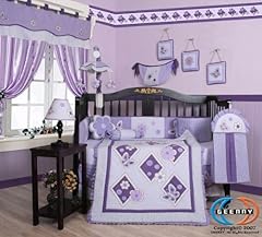 Boutique Brand New GEENNY Lavender Butterfly 13PCS Baby Nursery CRIB BEDDING SET 