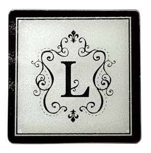Monogram Elegant Glass Trivet - L