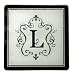 Monogram Elegant Glass Trivet - L