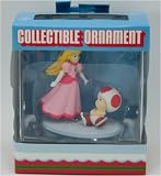 Super Mario Collectible Ornament - Princess Peach & Toad Figure