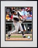 Freddy Sanchez 2007 Batting Action Double Matted 8 x 10 Photograph in Black Anodized Aluminum F