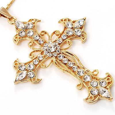 Gold Filigree Cross Fashion Pendant