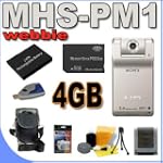 Sony Webbie MHS-PM1 HD Camcorder (Silver) 4GB BigVALUEInc Accessory Saver BK1 Battery Bundle