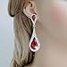 EVER FAITH® Silver-Tone Art Deco Teardrop Austrian Crystal Red Dangle Earrings