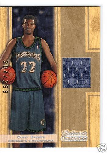 2007 Topps Trademark Authentic Corey Brewer Rookie Game-Worm Jersey Card