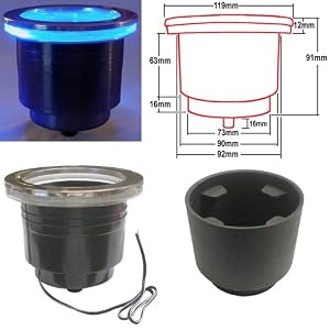LED Cup Holder with Harness - Blue (Set of 10) by