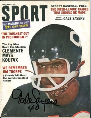 Sport Magazine December 1966 Gale Sayers Autographed