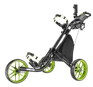 CaddyTek EZ-Fold 3 Wheel Golf Push Cart, Lime