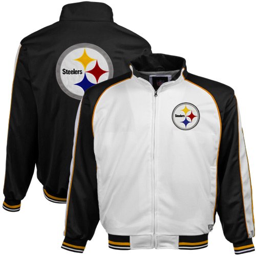 NFL Men's Pittsburgh Steelers White And Team Color Track Jacket (White, X-Large)