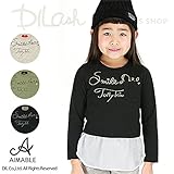 (エマーブル) AIMABLEシフォン切替え長袖チュニック/秋 ベビー キッズ 女の子 140 ブラック