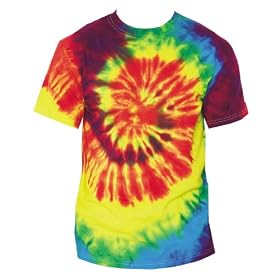 Rainbow Tie Dye Unisex 100% Cotton Tee shirt, straight cut,