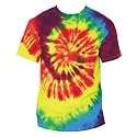 Rainbow Tie Dye Unisex 100% Cotton Tee shirt, straight cut,