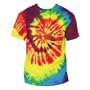 Rainbow Tie Dye Unisex 100% Cotton Tee shirt, straight cut,Extra Large