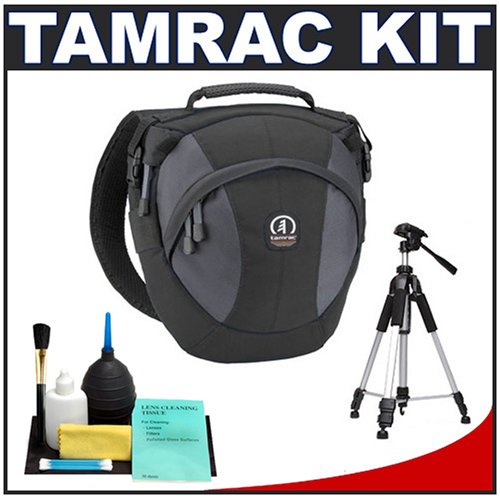 Tamrac 5767 Velocity 7x Pro Photo Digital SLR Camera Sling Bag (Black) + Tripod + Accessory Kit for Canon Rebel XSi, XS, T1i, T2i, EOS 50D, 5D, 7D, Nikon D3000, D5000, D40, D60, D90, D300, D300s, Olympus Evolt E-30, E-450, E-520, E-620, and Sony Alpha A230, A330, A380, A450, A500, A550, A850