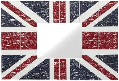 Large Painted Distressed Union Jack Wall Mirror 40 x 60 cm