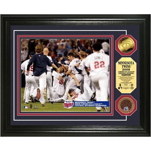 Minnesota Twins 09 AL Central Division Champs Celebration 24KT Gold and Infield Dirt Coin Photo Mint