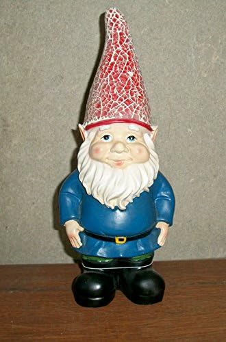 11.5" Gnome w/ Mosaic Red Hat Garden Statue