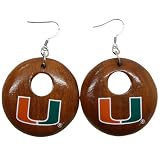 NCAA Dayna U Miami Hurricanes Round Wooden Earrings