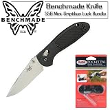 Benchmade Knife 556 Mini-Griptilian Black Handle Upgraded Steel 2.91in. Plain Edge Blade With Smiths Knife Sharpener