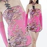 Cute&Sexy和花柄ミニチャイナドレスワンピースPINK/vc35