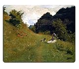 MSD Mouse PadReading Books Jean Paul Laurens French 1838 To 1921 Artwork Name Le Chemin De La MalocheCustomized Desktop Laptop Gaming Mouse-pad