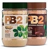 Lot of 2 Pb2 Regular & Chocolate Powdered Peanut Butter- 85% Less Fat and Calories - 6.5 Oz Each - 2 Pack
