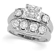 14K White Gold Diamond Wedding Set - 1.20 Ct.