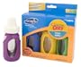Evenflo COuncey 3 Pack Glass Bottle with Sleeve ,4 Ounce, Colors May Vary