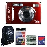 Vivitar Vivicam V5024 5.1MP Red Digital Camera Plus 8GB Accessory Kit