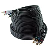 Premium Black 5 RCA Component Stereo Audio Video Cable - 25 ft