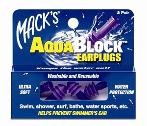 Mack's AquaBlock Earplugs - Purple (2 pair)