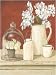 White Flowers In Pitcher With Milk Can by Alonso. Size 6.00 inches width by 8.00 inches height. High Quality Art Poster Print