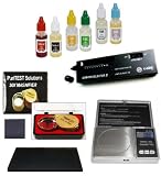 Electronic Jewelry Scale Gram, Carat, Oz- Plus Complete Gold/Silver Purity Test Kit, Diamond Tester and More