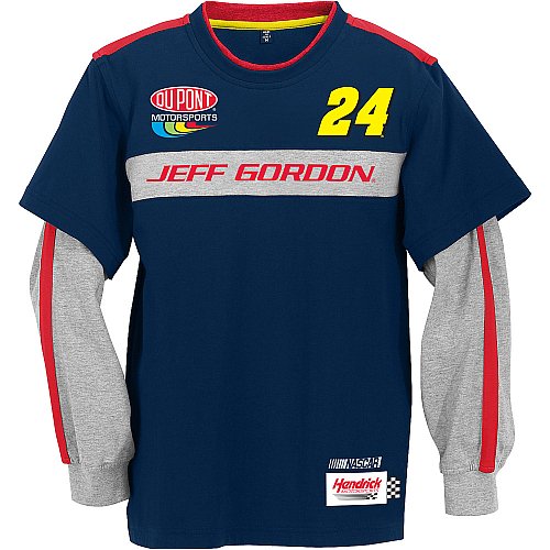 Buy Chase Authentics Jeff Gordon Long Sleeve Faux Layered Pit Crew Tee Youth (8-20) by Chase Authentics