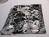 Flower Design Black and White Chiffon Scarf. 35cm wide x 150cm long