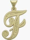 10 Karat Yellow Gold Fancy Initial F Pendant