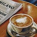 Kunstdruck 50x50 cm CAPPUCCINO AL BAR von Landi - Deko Bild für Küche Cafe Esszimmer