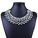 CHILDCITY Colorful Wide Resin New Fashion Style Women Bib Choker Statement Collar Necklace (White)