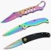 Sporting Goods : 3 Piece Rainbow Folding Knife Set