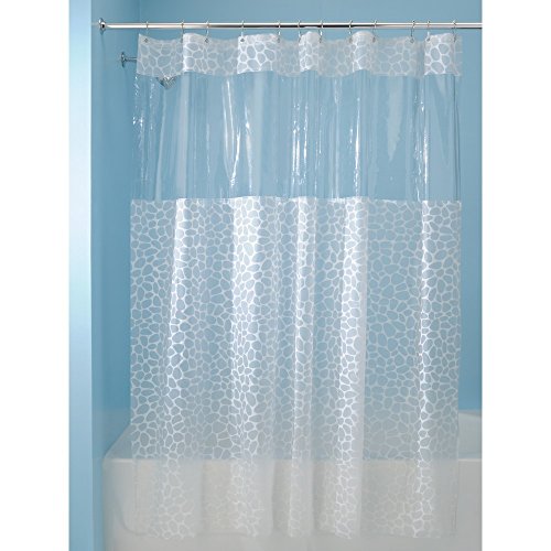 Interdesign pebblz shower curtain, frosted white, 72-in…