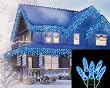 Set of 70 LED Blue M5 Mini Icicle Christmas Lights - Green Wire